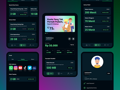 Internet Provider App app dark mode internet provider ui