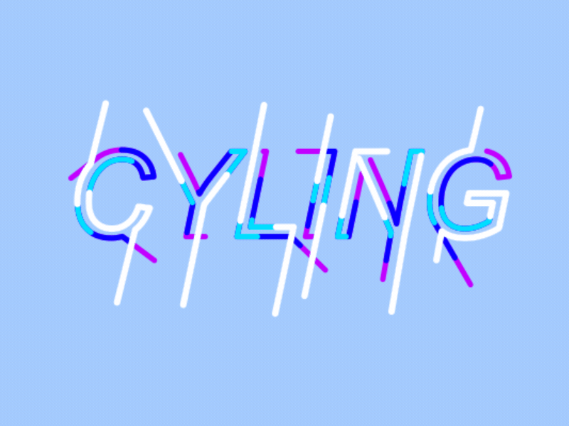 CYLING animation character design letter line logo