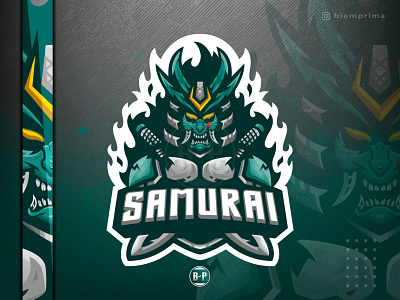 Oni Samurai Esport Mascot Logo brand branding demon devil esport esportlogo esports game gaming graphic design logo logos mascot mascotlogo mascots oni ronin samurai sword swordman