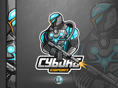 Cyborg Soldier 💀 Esport Mascot Logo