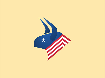 American Bull american american flag animal background bull cow head horn horned icon illustration isolated logo mascot nature ox strong taurus vector wild