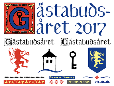 Gästabudsåret 2017 – Overview celebration feast festival illustration letterning logotype medieval ornament