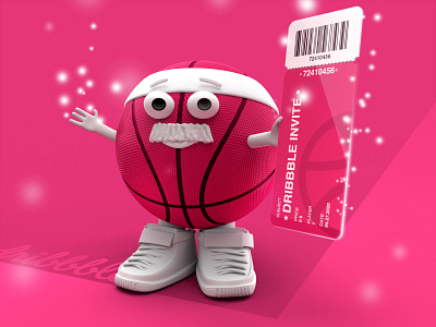 Wanna join the game? ball basketball damian damian sturm dribbble invite giveaway giveaways invitation invite