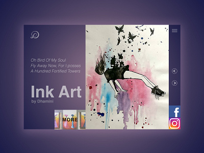 Ink Art by Dhamini art design inkart logo minimal painting portfolio psd typography ui ux webdesign website