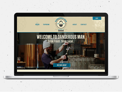 Dangerous Man Brewing beer brewery textures web design