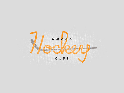 Omaha Youth Hockey Club Logo hand type hockey logo omaha orange