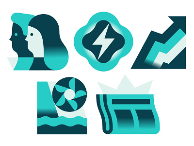 Hydropower! electricity energy hydropower icons illustration vector