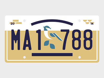 Chickadee bird illustration license plate massachusetts nummernschild state vector vektorgrafik