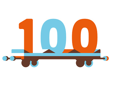 Happy 100th illustration rumble rumble train vector vektorgrafik waggon wagon zug