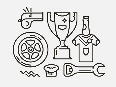 Trophy bottle illustration lineart pokal sports trillerpfeife vector vektorgrafik wheel