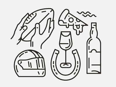 Pizza bottle football helm helmet illustration lineart sports vector vektorgrafik