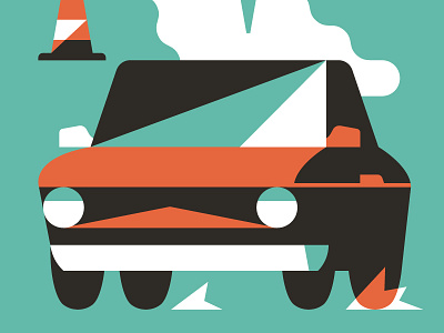 Driving Safety auto car driving illustration poster safety sicherheit vector vektorgrafik