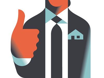 Estate agent approves estate agent illustration immobilien real estate realtor vector vektorgrafik