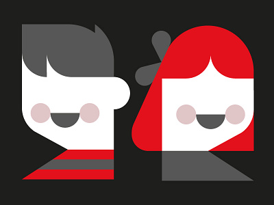 Boy and Girl characters illustration minimalistic vector vektorgrafik