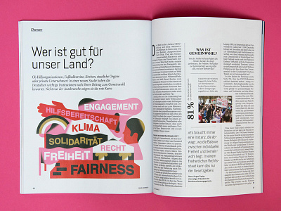 The public interest editorial gemeinwohl illustration magazine print vector vektorgrafik