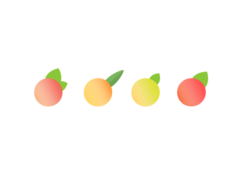 Fresh Fruit gradient exploration fruit colors illustration