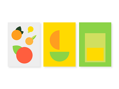 Color Study II color fruit geometric shapes