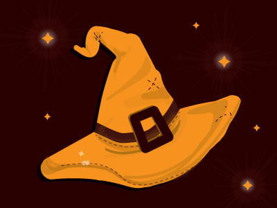 Ct Witch Hat Illustration Dribbble gold halloween hat magic maroon stars witch