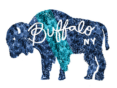 Buffalo Postcard buffalo illustration lettering texture