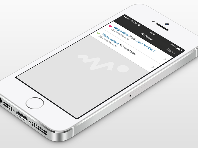 Dribbble for iOS 7 - Activity View app ios7 dribbble retina 2x @2x ios 7 dribbble app flat activity activity view