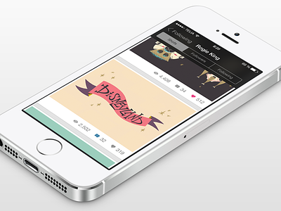 Dribbble for iOS 7 - Profile View (V.2)