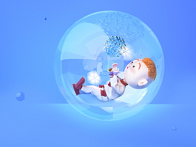 Crystal ball animation branding c4d design flat illustration logo ux vector