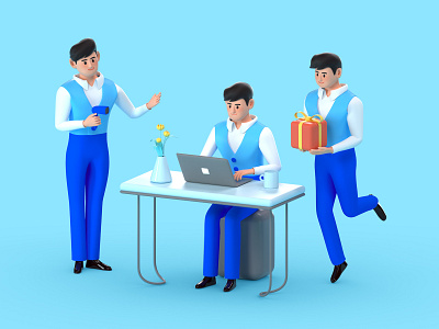 workers-1 animation branding design flat illustration vector