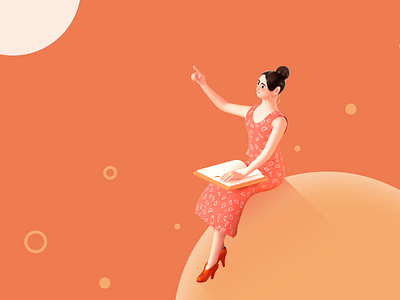 The fair maiden animation branding c4d design flat illustration vector 平面 插图 设计