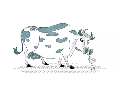 Cow mothe animation design flat illustration vector 平面 插图 设计