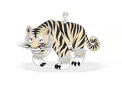 Tiger animation design flat illustration vector 平面 插图 设计