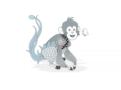 Monkey animation design flat illustration vector 平面 插图 设计