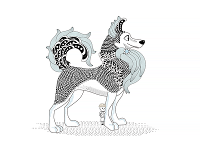 Dog animation design flat illustration vector 平面 插图 设计