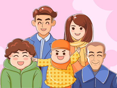 Family design flat illustration ui