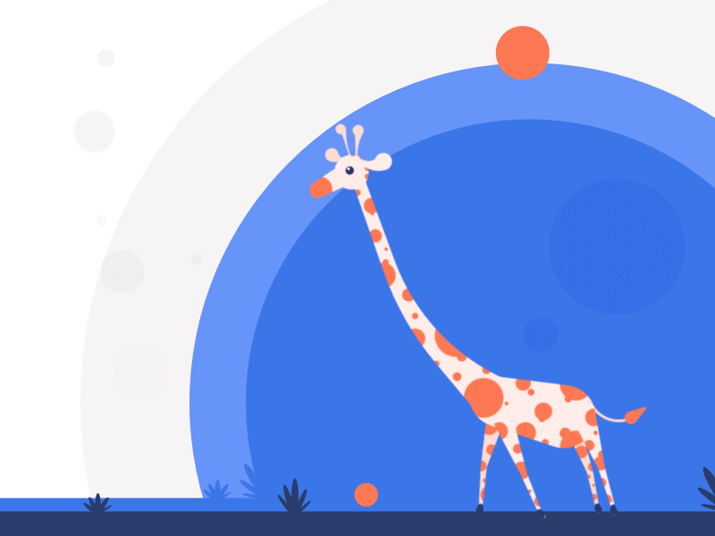 长颈鹿的运动 animation design flat illustration vector 动画 向量 平面 插图 设计 长颈鹿