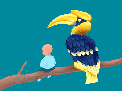 Curious baby-1 animation design flat illustration vector 一家人 平面 插图 设计