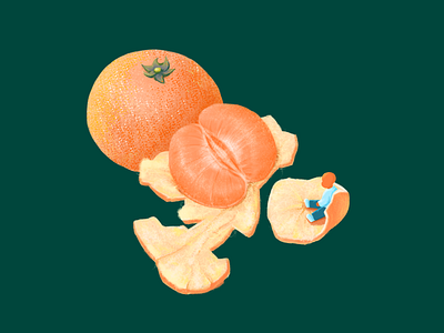 Orange season animation design flat illustration vector 一家人 平面 插图 设计