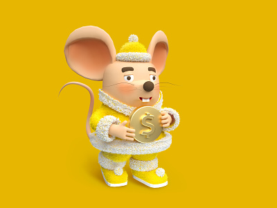 The Spring Festival mascot -- mice 04 animation c4d design flat illustration vector 一家人 平面 插图 设计