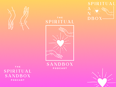 The Spiritual Sandbox badge brand burst energy healing heart logo pastel spirituality therapy