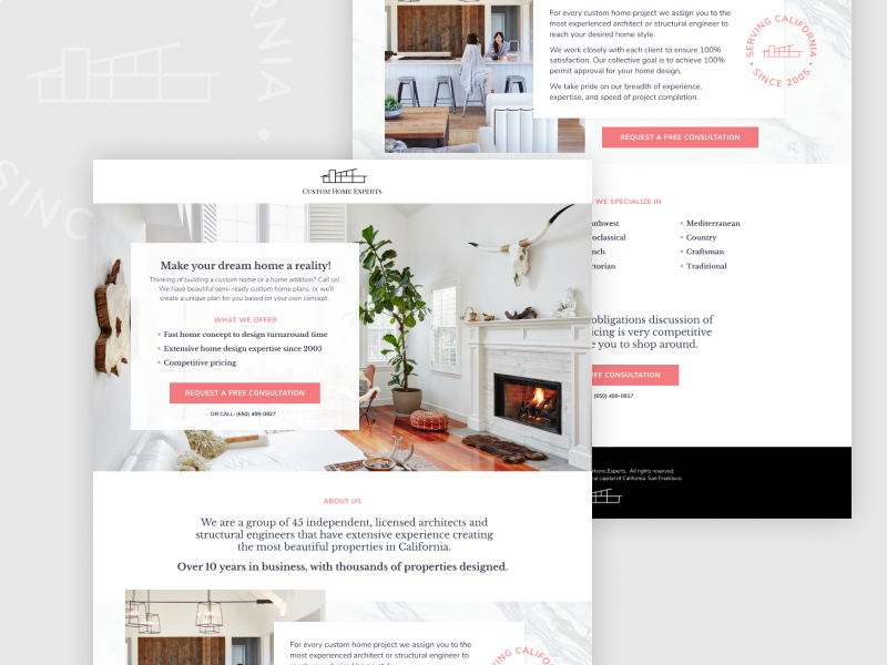 Architectural Landing Page by Mashell on Dribbble