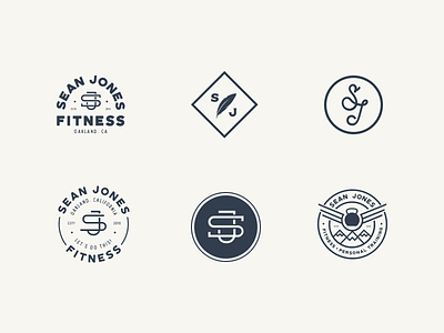 SJ Logo Explorations branding cross fit fitness freelance gym illustration logotype sports type