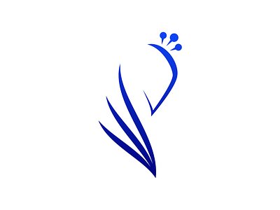 Peacock animal blue icon logo minimalist p letter peacock