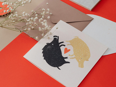 wild love greetings bears greeting greeting card greetingcard love paper goods stationery stationery design valentine valentine day