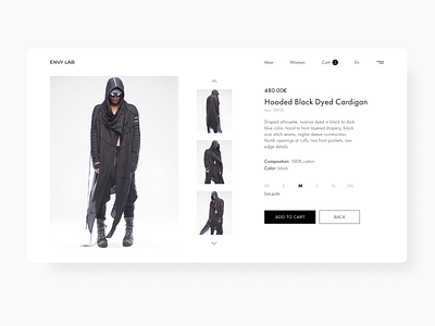 ENVY LAB beauty clean ecommerce fashion online store product card ui ux web design white