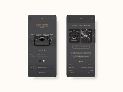 Drone shop add to cart beauty clean concept ecommerce minimalism mobile product card shop store ui ux