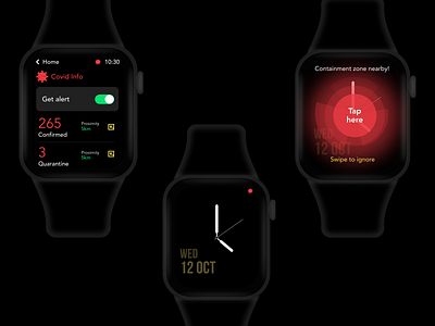 COVID Alert appconcept apple watch concept iwatch ui