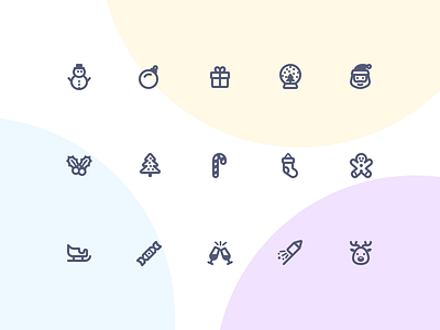 Jollycons - Christmas and New Year - Icon Set design system icon set icons jollycons outline rounded vector