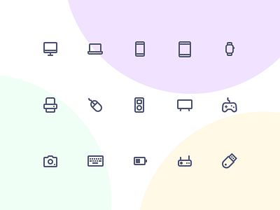 Jollycons - Devices - Icon Set design system icon set icons jollycons outline rounded vector