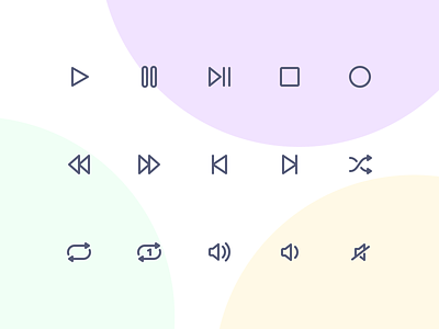 Jollycons - Media Controls - Icon Set design system icon set icons jollycons outline rounded vector