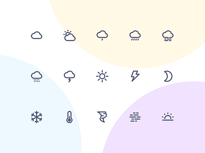 Jollycons - Weather - Icon Set cloud design system fog icon set icons jollycons outline rain rounded storm temperature vector weather