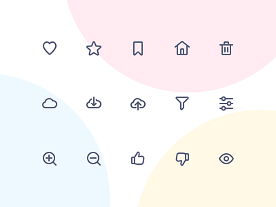 Jollycons - UI 2 - Icon Set bookmark cloud design system download favorite filter home icon set icons jollycons outline rounded trash ui upload user interface vector zoom